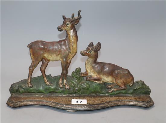 A cast iron deer door stop height 20cm